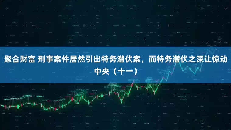 聚合财富 刑事案件居然引出特务潜伏案，而特务潜伏之深让惊动中央（十一）